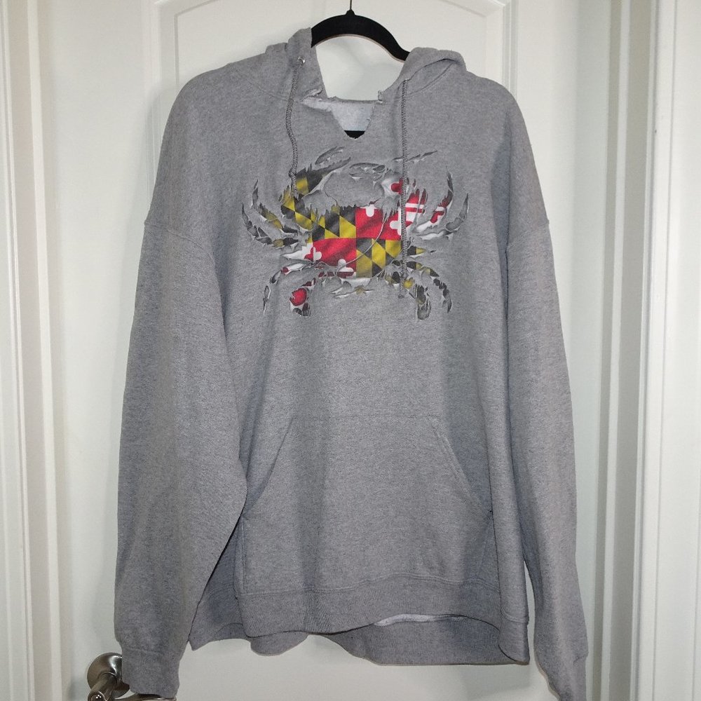 Grey Maryland Crab Hoodie